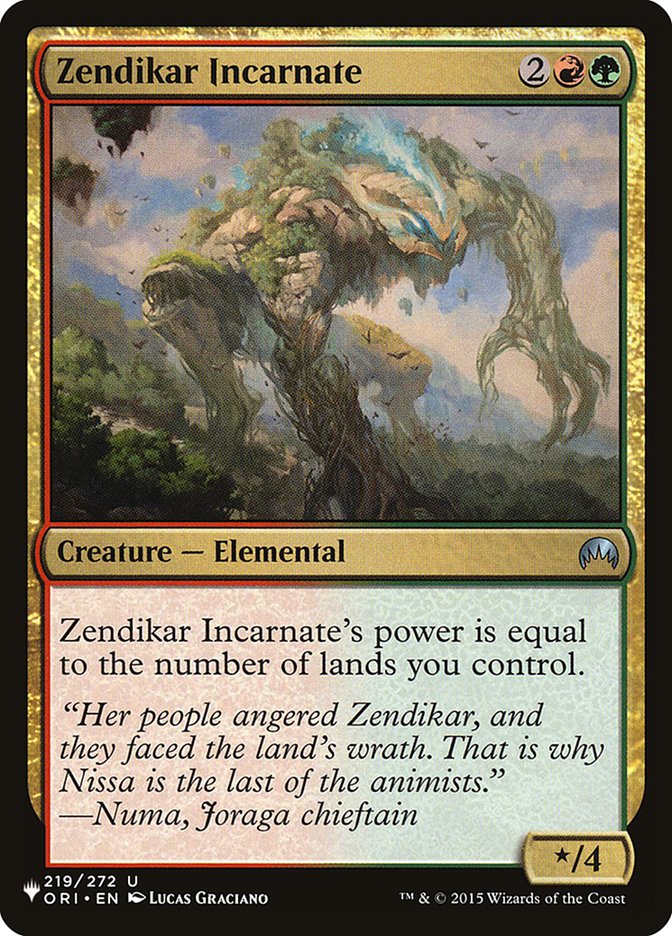 Zendikar Incarnate [The List] Magic: The Gathering