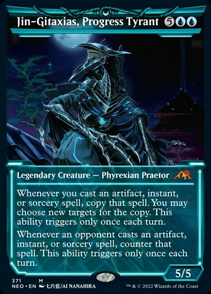 Jin-Gitaxias, Progress Tyrant (Showcase Soft Glow) [Kamigawa: Neon Dynasty] Magic: The Gathering