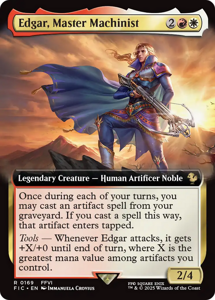 Edgar, Master Machinist (Extended Art) [FINAL FANTASY Commander] Magic: The Gathering