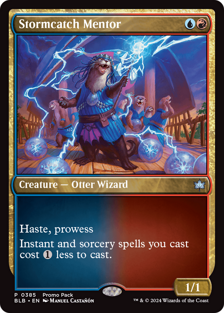 Stormcatch Mentor (Promo Pack) [Bloomburrow Promos] Magic: The Gathering
