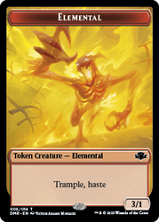 Elephant // Elemental Double-Sided Token [Dominaria Remastered Tokens] Magic: The Gathering