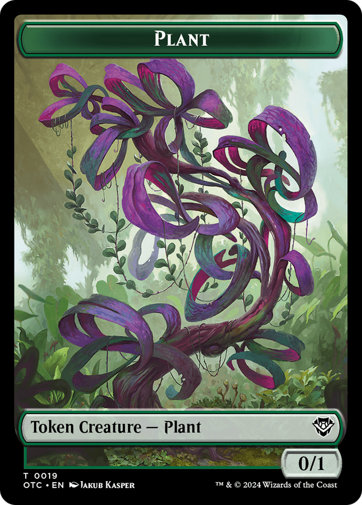 Plant // Sand Warrior Double-Sided Token [Outlaws of Thunder Junction Commander Tokens] Magic: The Gathering