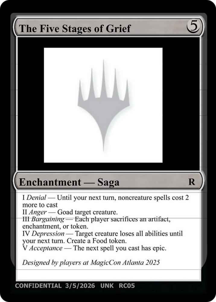 The Five Stages of Grief [Unknown Event] Magic: The Gathering