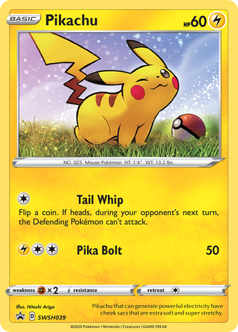 Pikachu (SWSH039) [Sword & Shield: Black Star Promos] Pokémon