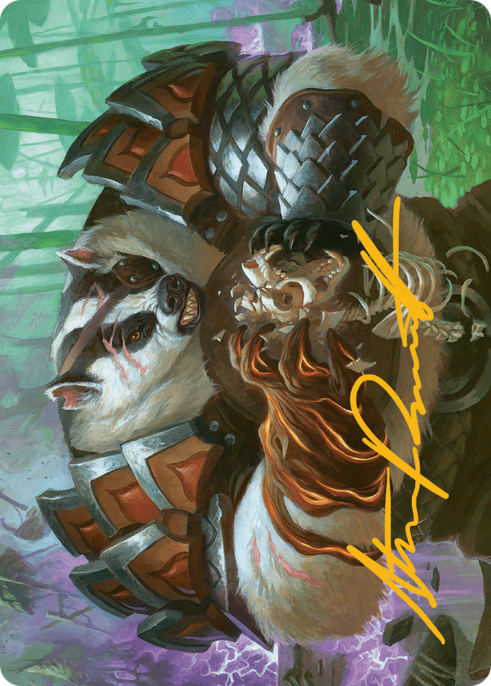 Hugs, Grisly Guardian Art Card (Gold-Stamped Signature) [Bloomburrow Art Series] Magic: The Gathering