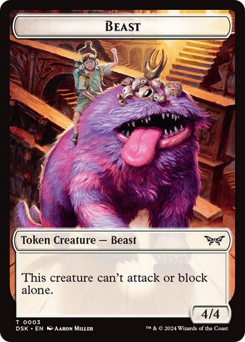 Beast Token [Duskmourn: House of Horror Tokens] Magic: The Gathering