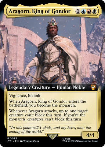 Aragorn, King of Gondor (Extended Art) [The Lord of the Rings: Tales of Middle-Earth Commander] Magic: The Gathering
