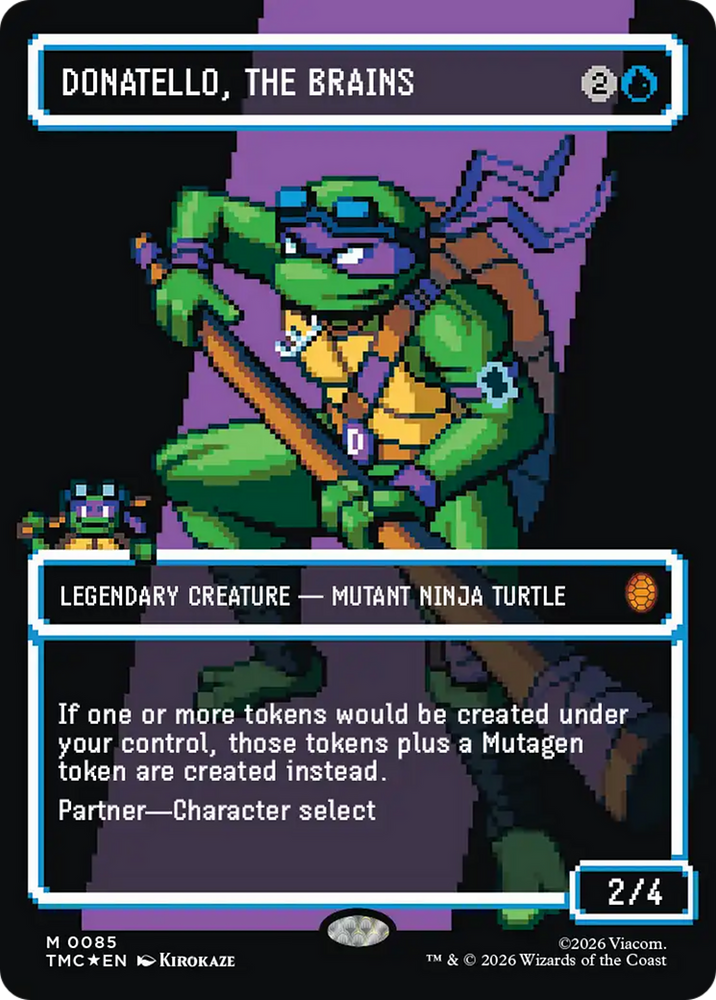 Donatello, the Brains (0085) (Borderless) (Surge Foil) [Teenage Mutant Ninja Turtles Commander] Magic: The Gathering
