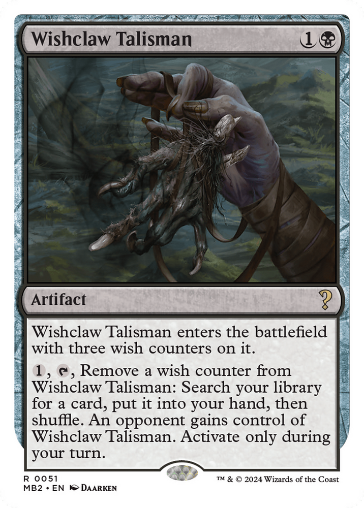 Wishclaw Talisman (White Border) [Mystery Booster 2] Magic: The Gathering