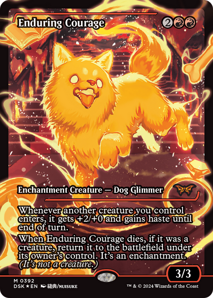 Enduring Courage (Japan Showcase) [Duskmourn: House of Horror] Magic: The Gathering
