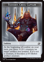 Robot // Emblem - Tezzeret, Cruel Captain Double-Sided Token [Edge of Eternities Tokens] Magic: The Gathering