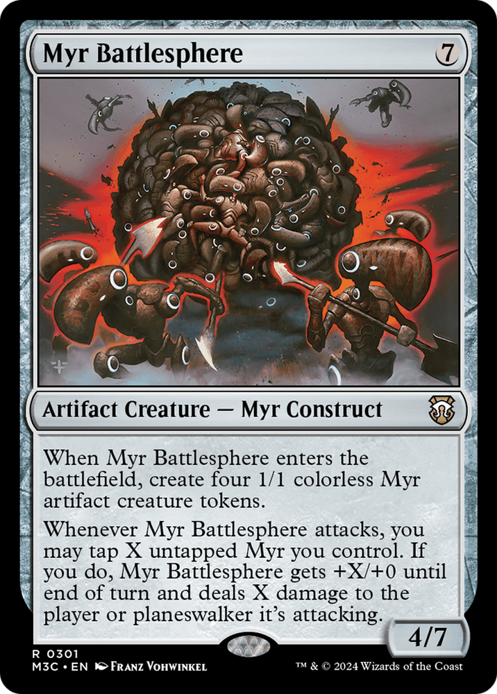 Myr Battlesphere (Ripple Foil) [Modern Horizons 3 Commander] Magic: The Gathering