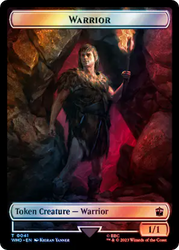 Warrior // Beast (0049) Double-Sided Token (Surge Foil) [Doctor Who Tokens] Magic: The Gathering