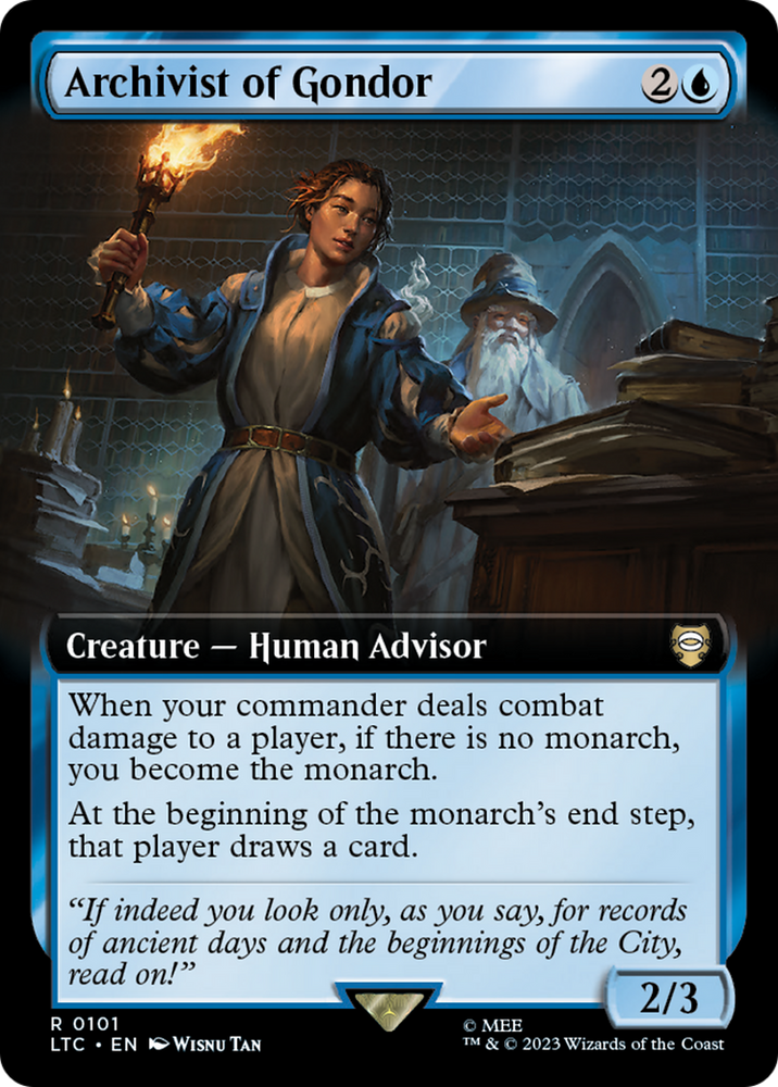 Archivist of Gondor (Extended Art) [The Lord of the Rings: Tales of Middle-Earth Commander] Magic: The Gathering