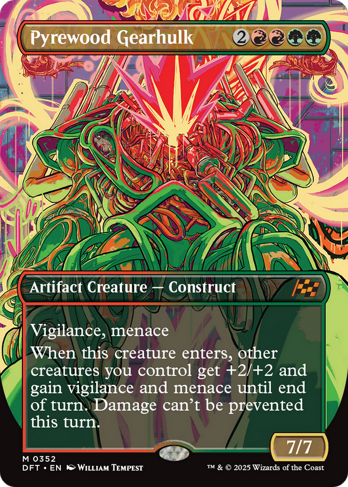 Pyrewood Gearhulk (Borderless) [Aetherdrift] Magic: The Gathering