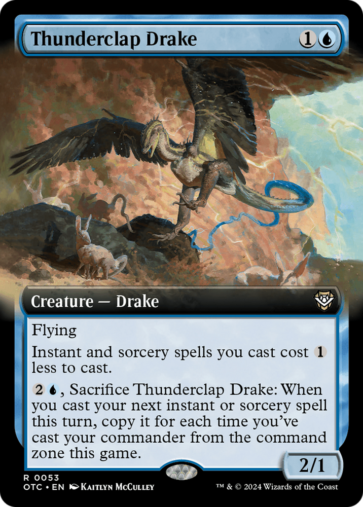 Thunderclap Drake (Extended Art) [Outlaws of Thunder Junction Commander] Magic: The Gathering