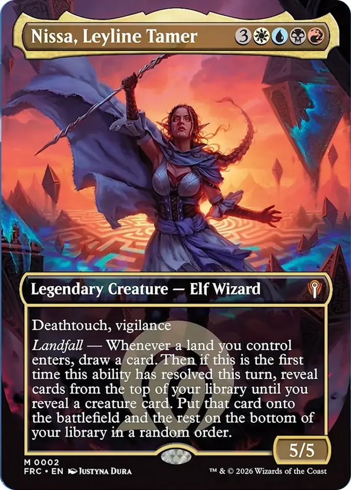 Nissa, Leyline Tamer (Borderless) [Reality Fracture Commander] Magic: The Gathering
