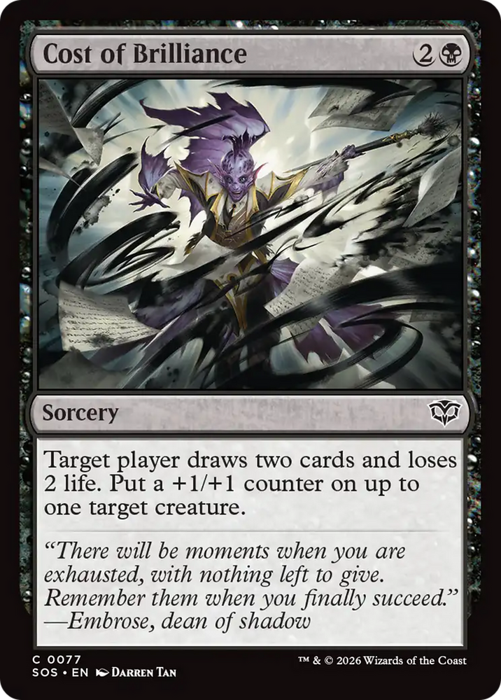 Cost of Brilliance [Secrets of Strixhaven] Magic: The Gathering