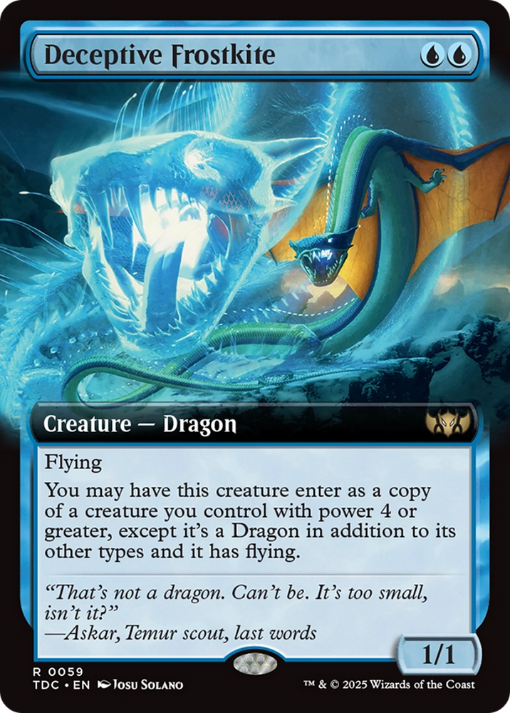 Deceptive Frostkite (Extended Art) [Tarkir: Dragonstorm Commander] Magic: The Gathering