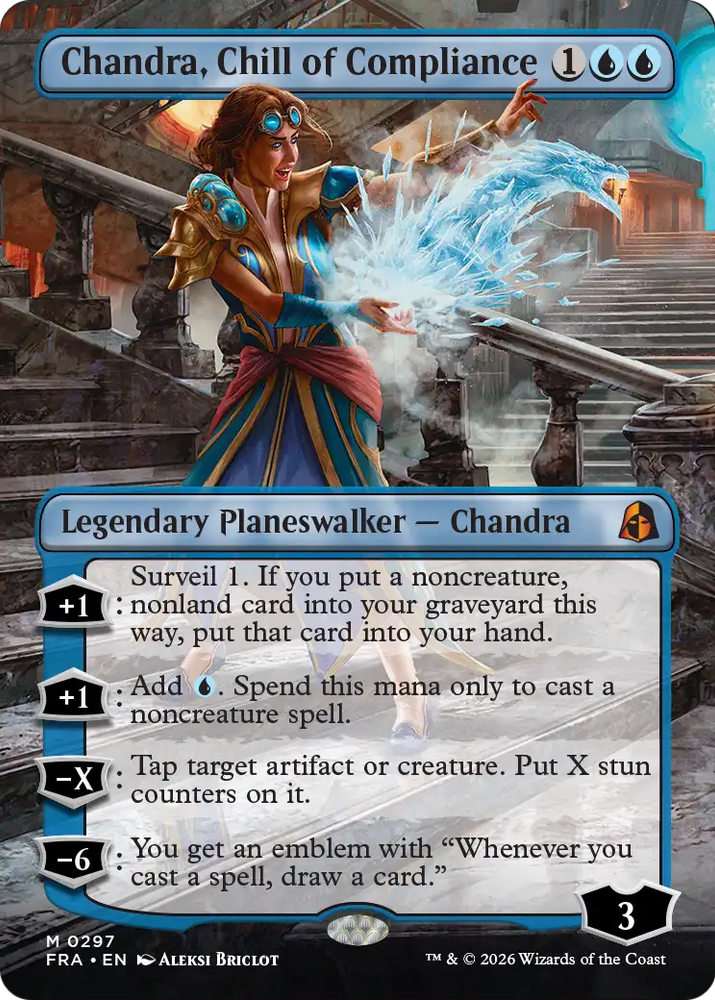 Chandra, Chill of Compliance (Borderless) [Reality Fracture] Magic: The Gathering