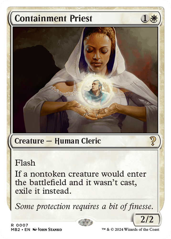 Containment Priest (White Border) [Mystery Booster 2] Magic: The Gathering