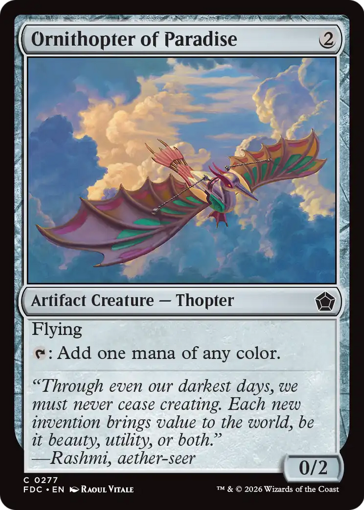 Ornithopter of Paradise [Foundations Commander] Magic: The Gathering