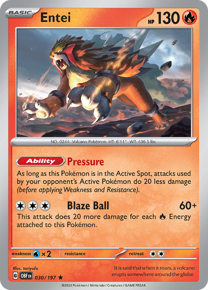Entei (030/197) [Scarlet & Violet: Obsidian Flames] Pokémon