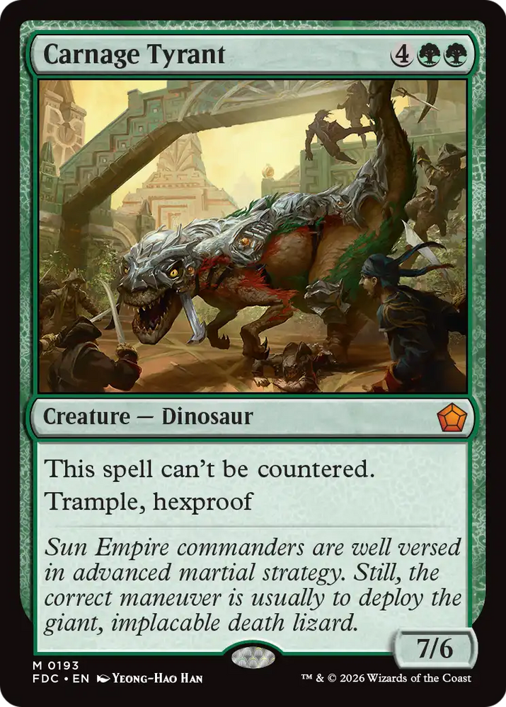 Carnage Tyrant [Foundations Commander] Magic: The Gathering