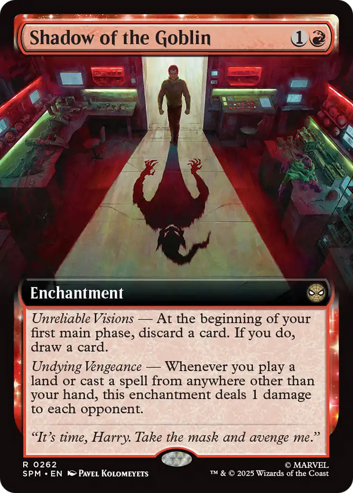 Shadow of the Goblin (Extended Art) [Marvel's Spider-Man] Magic: The Gathering