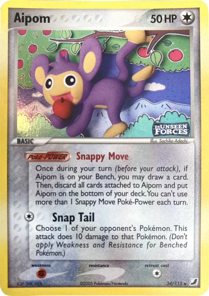 Aipom (34/115) (Stamped) [EX: Unseen Forces] Pokémon