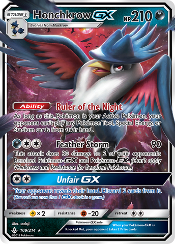 Honchkrow GX (109/214) [Sun & Moon: Unbroken Bonds] Pokémon