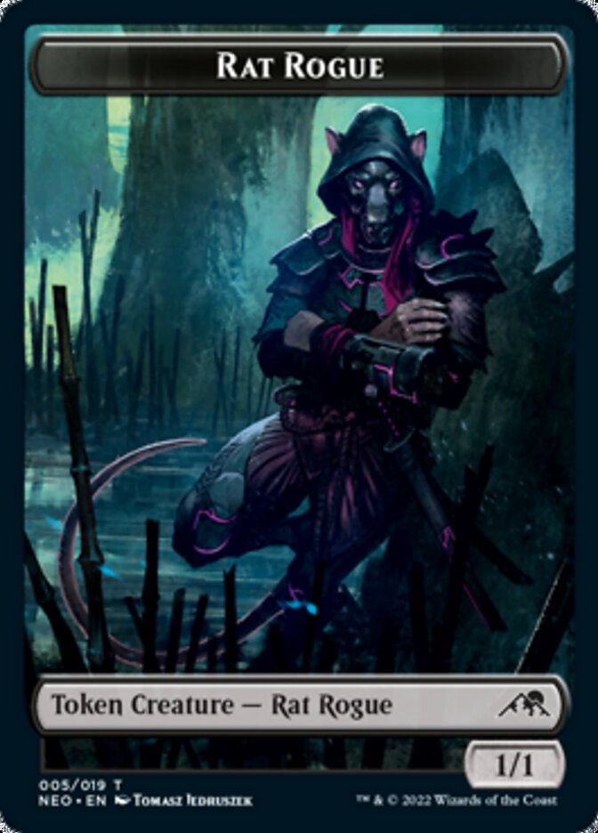 Spirit (002) // Rat Rogue Double-Sided Token [Kamigawa: Neon Dynasty Tokens] Magic: The Gathering