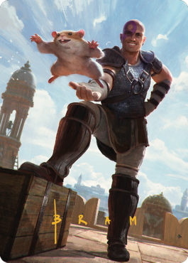 Minsc & Boo, Timeless Heroes Art Card (72) (Gold-Stamped Signature) [Commander Legends: Battle for Baldur's Gate Art Series] Magic: The Gathering