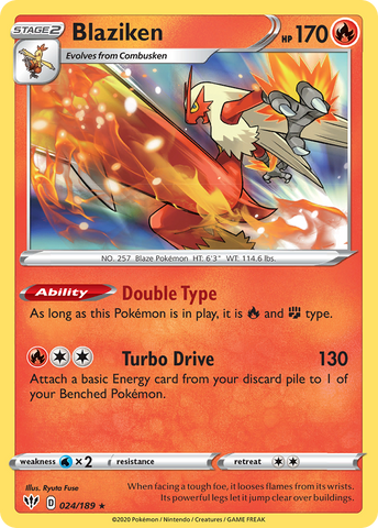 Blaziken (024/189) [Sword & Shield: Darkness Ablaze] Pokémon
