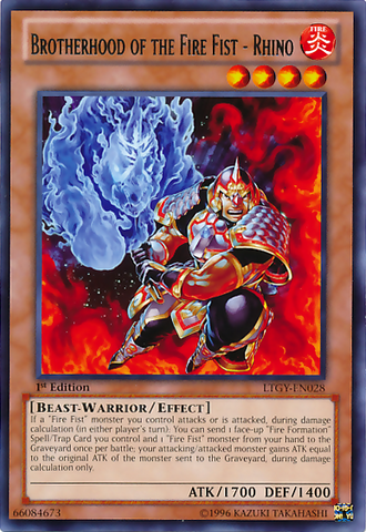 Brotherhood of the Fire Fist - Rhino [LTGY-EN028] Rare Yu-Gi-Oh!