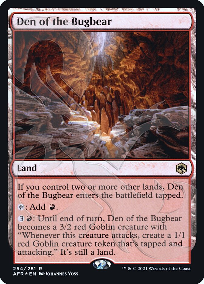 Den of the Bugbear (Ampersand Promo) [Dungeons & Dragons: Adventures in the Forgotten Realms Promos] Magic: The Gathering