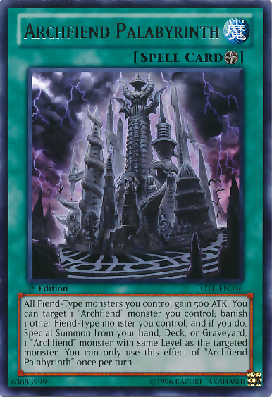 Archfiend Palabyrinth [JOTL-EN066] Rare Yu-Gi-Oh!