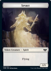 Spirit (001) // Spirit (002) Double-Sided Token [Innistrad: Crimson Vow Commander Tokens] Magic: The Gathering