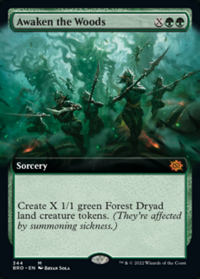Awaken the Woods (Extended Art) [The Brothers' War] Magic: The Gathering