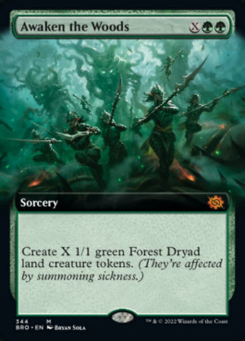 Awaken the Woods (Extended Art) [The Brothers' War] Magic: The Gathering