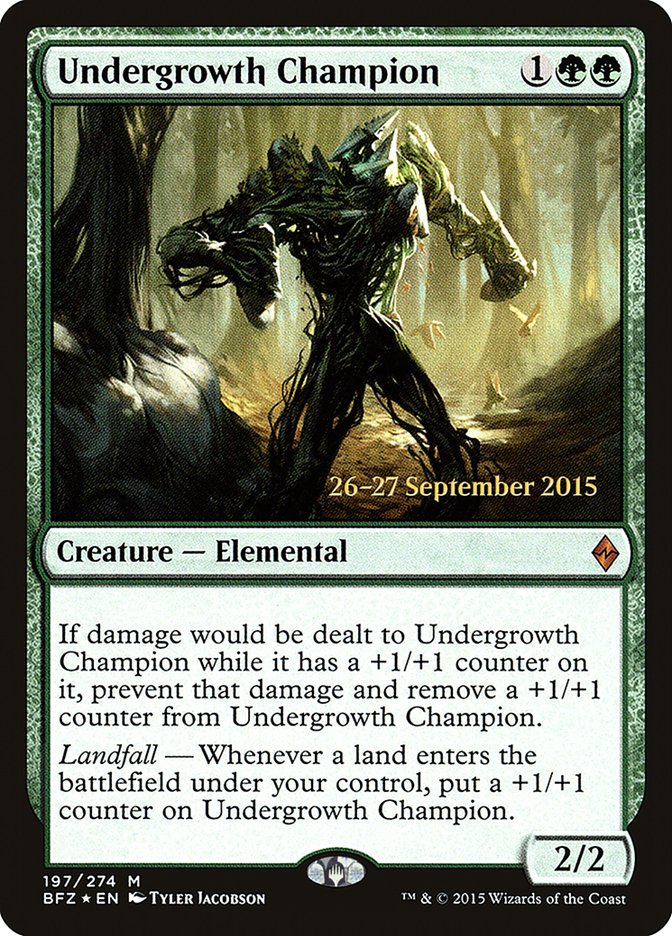 Undergrowth Champion [Battle for Zendikar Prerelease Promos] Magic: The Gathering