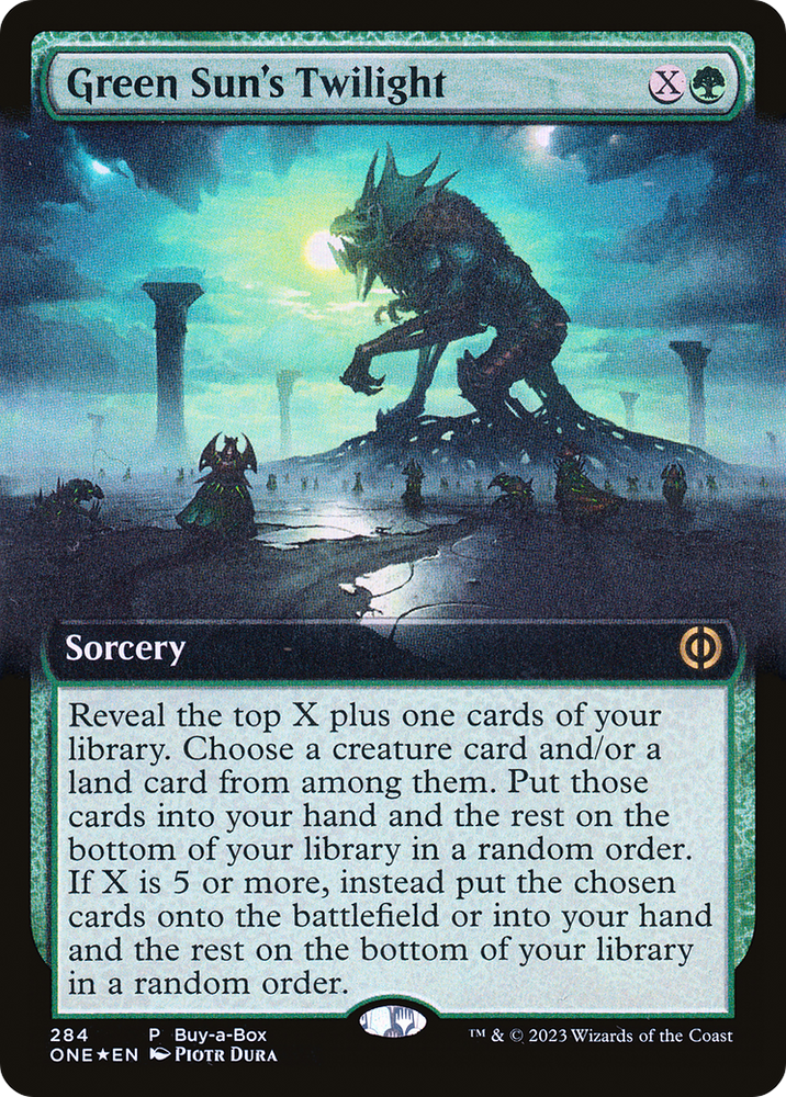 Green Sun's Twilight (Buy-A-Box) (Extended Art) [Phyrexia: All Will Be One] Magic: The Gathering