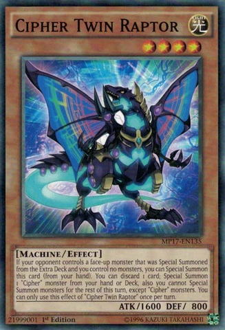 Cipher Twin Raptor [MP17-EN135] Common Yu-Gi-Oh!