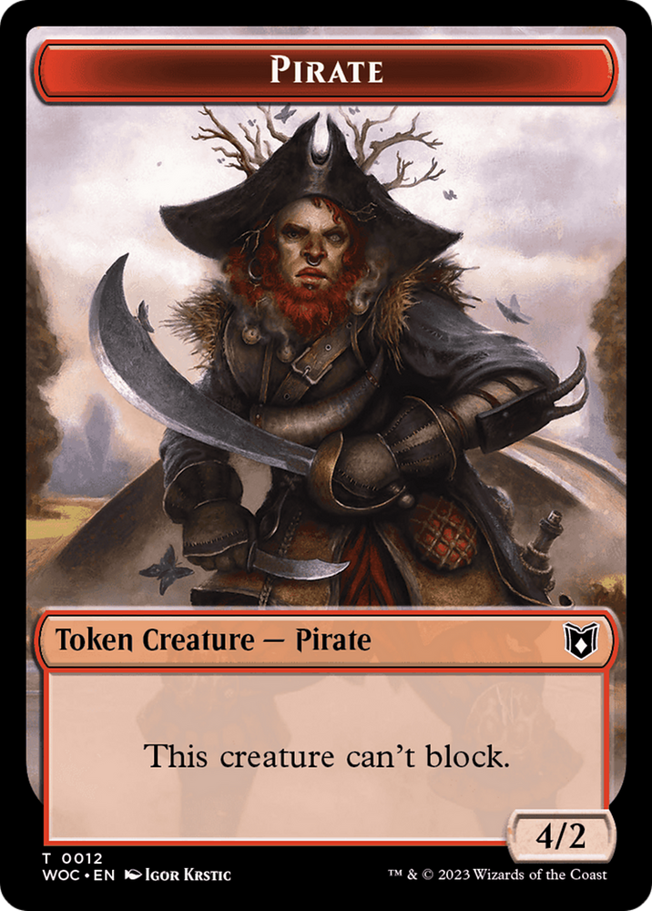 Pirate // Human Soldier Double-Sided Token [Wilds of Eldraine Commander Tokens] Magic: The Gathering