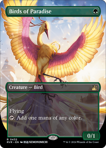 Birds of Paradise (Anime Borderless) [Ravnica Remastered] Magic: The Gathering