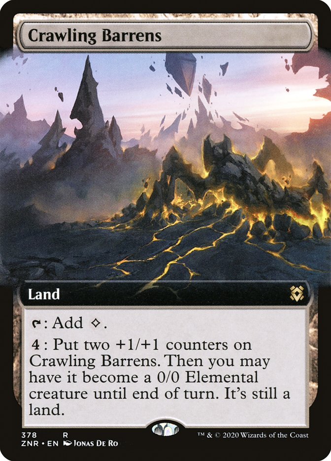Crawling Barrens (Extended Art) [Zendikar Rising] Magic: The Gathering