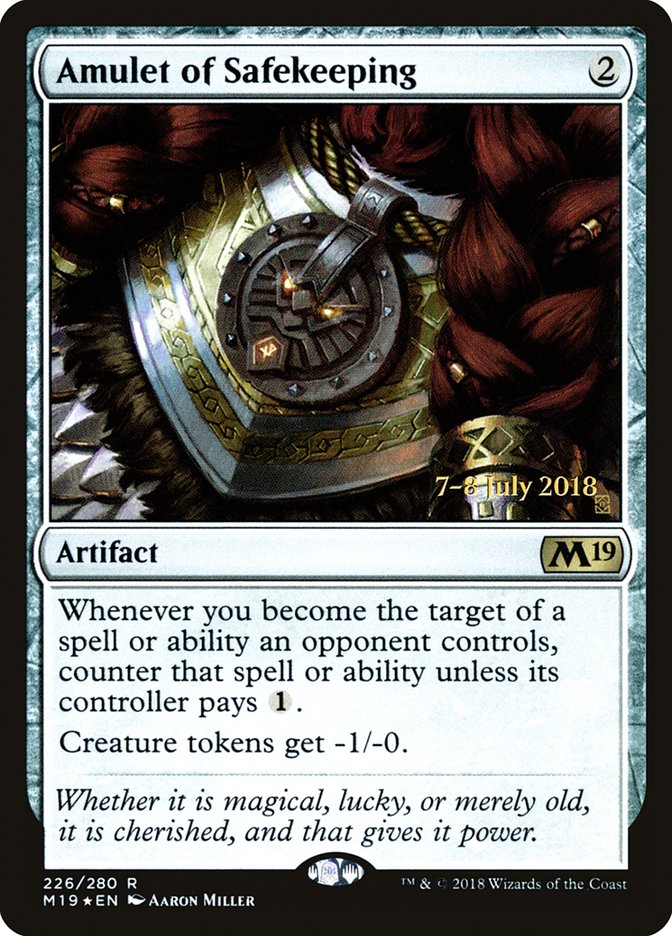 Amulet of Safekeeping [Core Set 2019 Prerelease Promos] Magic: The Gathering