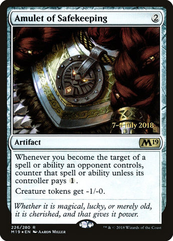 Amulet of Safekeeping [Core Set 2019 Prerelease Promos] Magic: The Gathering