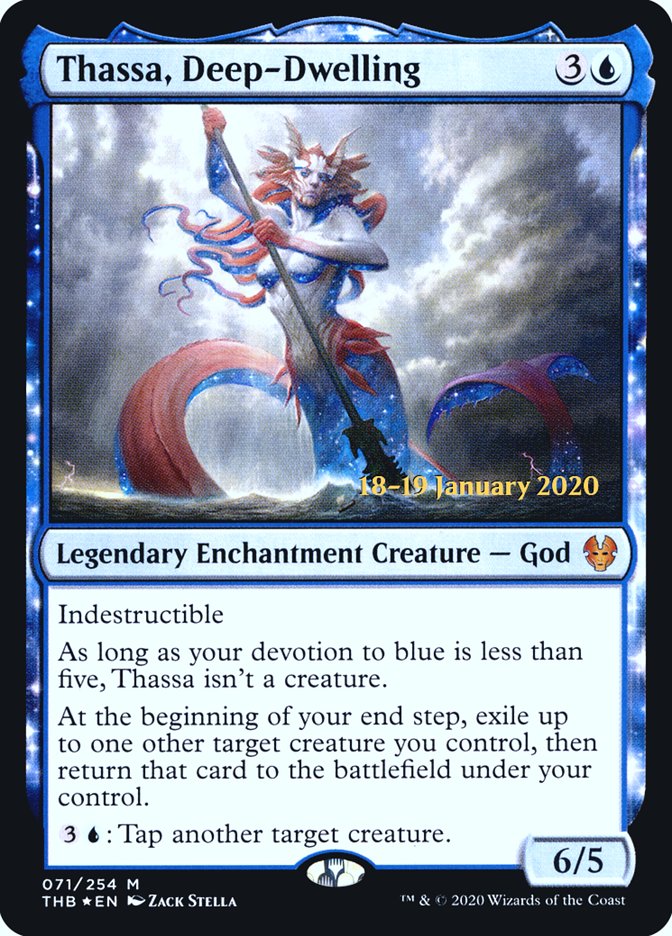 Thassa, Deep-Dwelling [Theros Beyond Death Prerelease Promos] Magic: The Gathering
