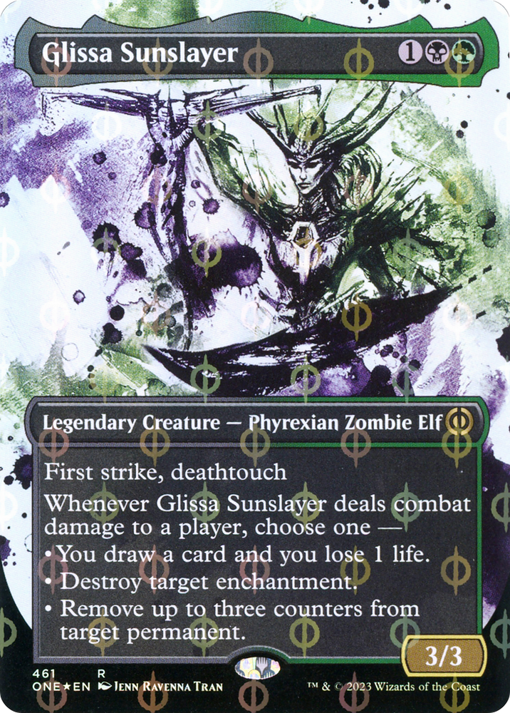 Glissa Sunslayer (Borderless Ichor Step-and-Compleat Foil) [Phyrexia: All Will Be One] Magic: The Gathering